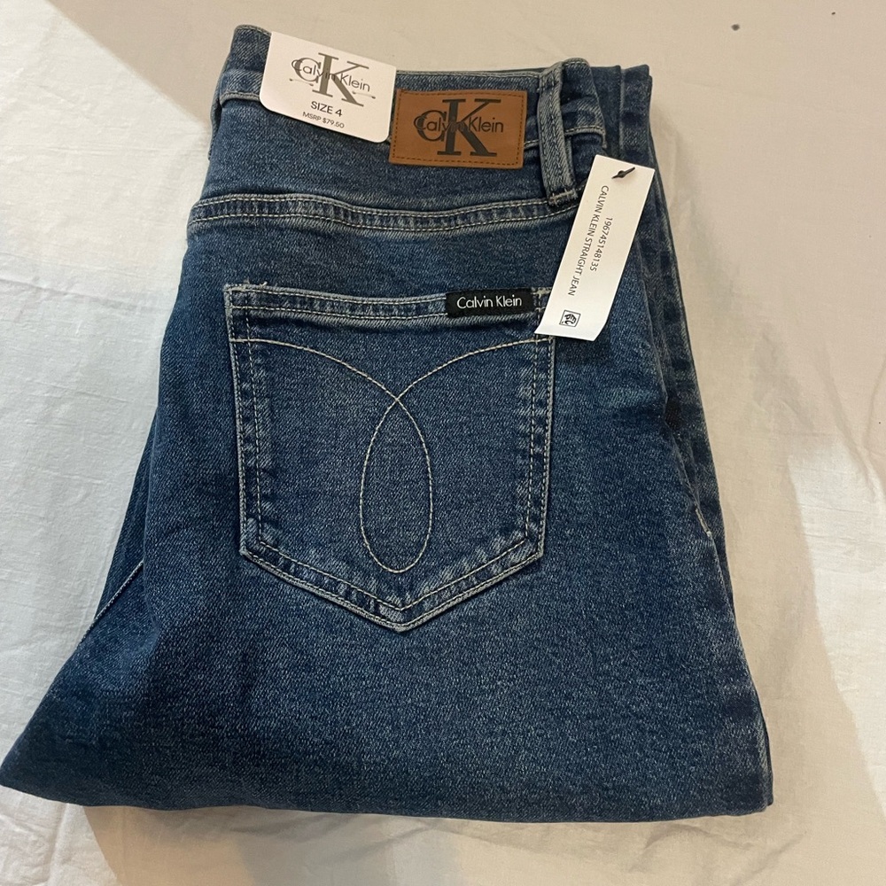 Calvin Klein “Vintage Straight” Med Blue Denim Jean